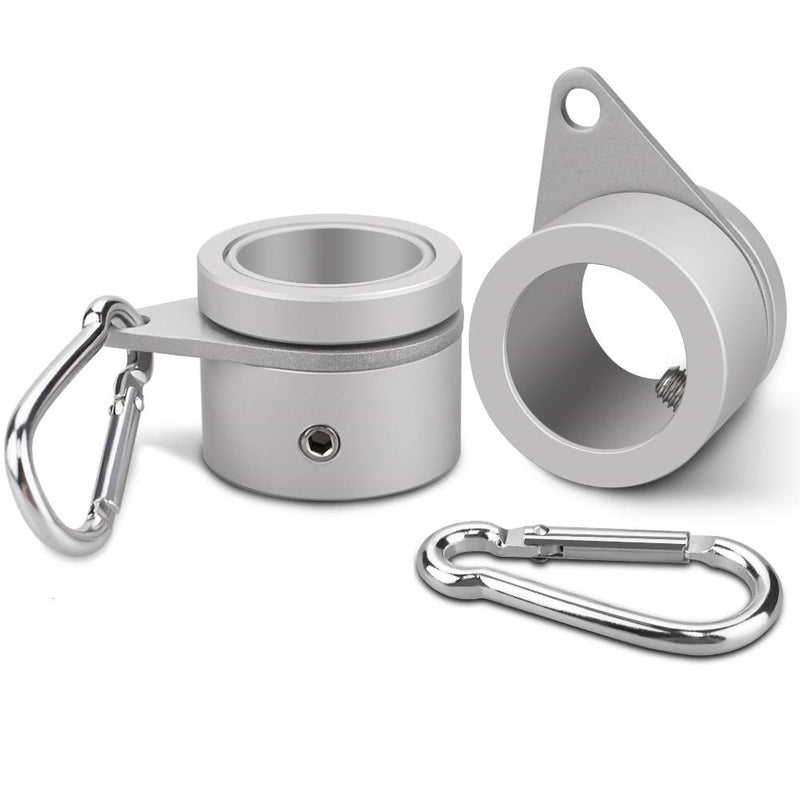 Silver Flag Pole Spinning Rings Kit with Clips Pair