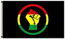 Black Lives Matter Rasta Fist 3'X5' Flag ROUGH TEX® 100D