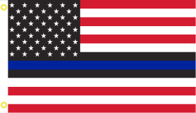 3’X5’ 68D NYLON BLUE LINE USA FLAG