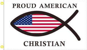 3’X5’ 68D PROUD AMERICAN CHRISTIAN FLAG