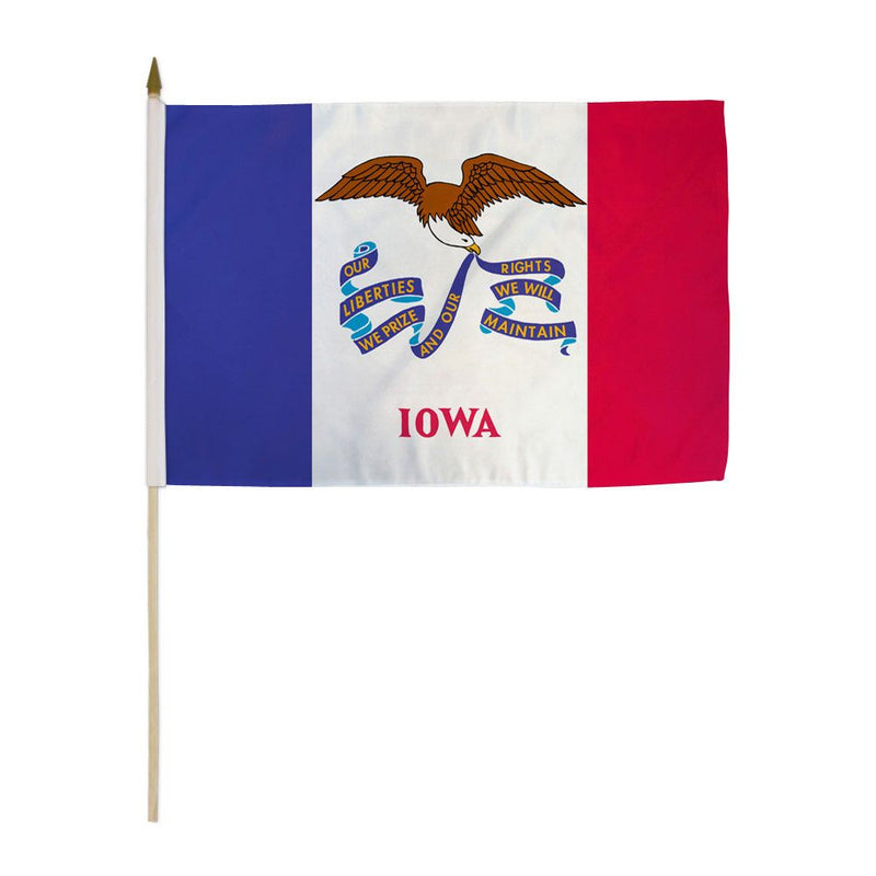 Iowa Stick Flags - 12''x18'' Rough Tex ®68D