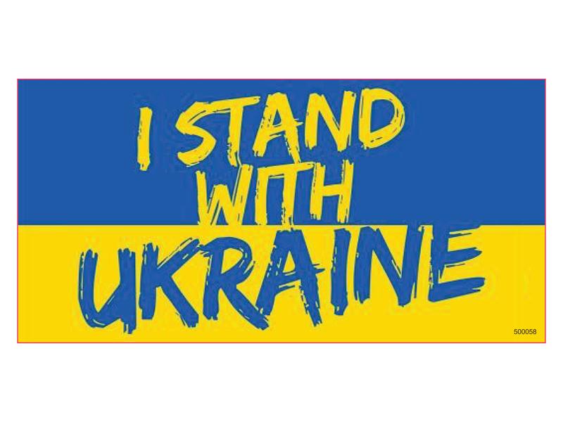I Stand With Ukraine Bumper Sticker Made in USA