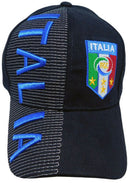 Italia Black and Blue Embroidered Cap