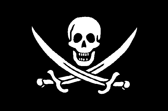 Calico Jack Pirate 12"x18" Double Sided Flag With Grommets ROUGH TEX® 68D