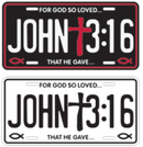 John 3:16 Embossed License Plate
