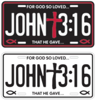 John 3:16 Embossed License Plate
