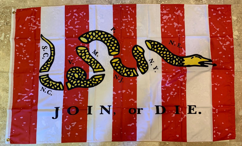Join Or Die 3'X5' Embroidered Flag ROUGH TEX® 600D