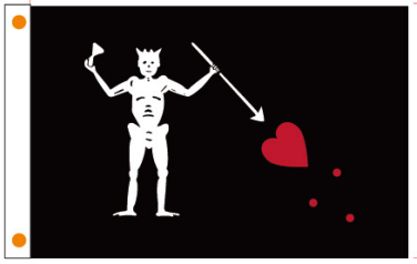 Blackbeard Jolly Roger 2'x3'  Double Sided Flag Rough Tex® 100D