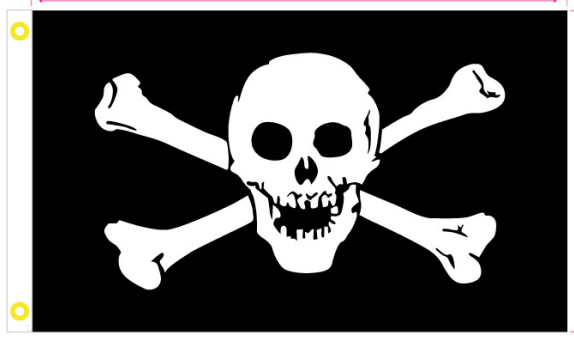 Pirate Jolly Roger Cross Bones 3'X5' Flag Rough Tex® 100D