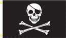 Jolly Roger Pirate 12"x18" Flag ROUGH TEX® 100D With Grommets