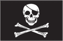 Mix Designs Assorted Jolly Roger Pirate 12"x18" Stick Flag ROUGH TEX® 100D 30" Wooden Stick