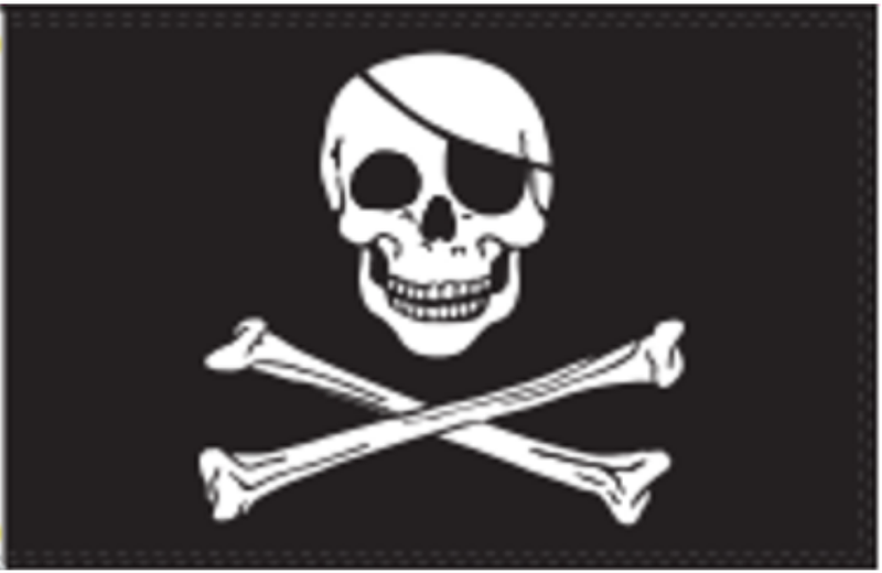 Mix Designs Assorted Jolly Roger Pirate 12"x18" Stick Flag ROUGH TEX® 100D 30" Wooden Stick