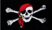 Jolly Roger Red Bandana 3'x5' Embroidered Flag ROUGH TEX® 600D Oxford Nylon