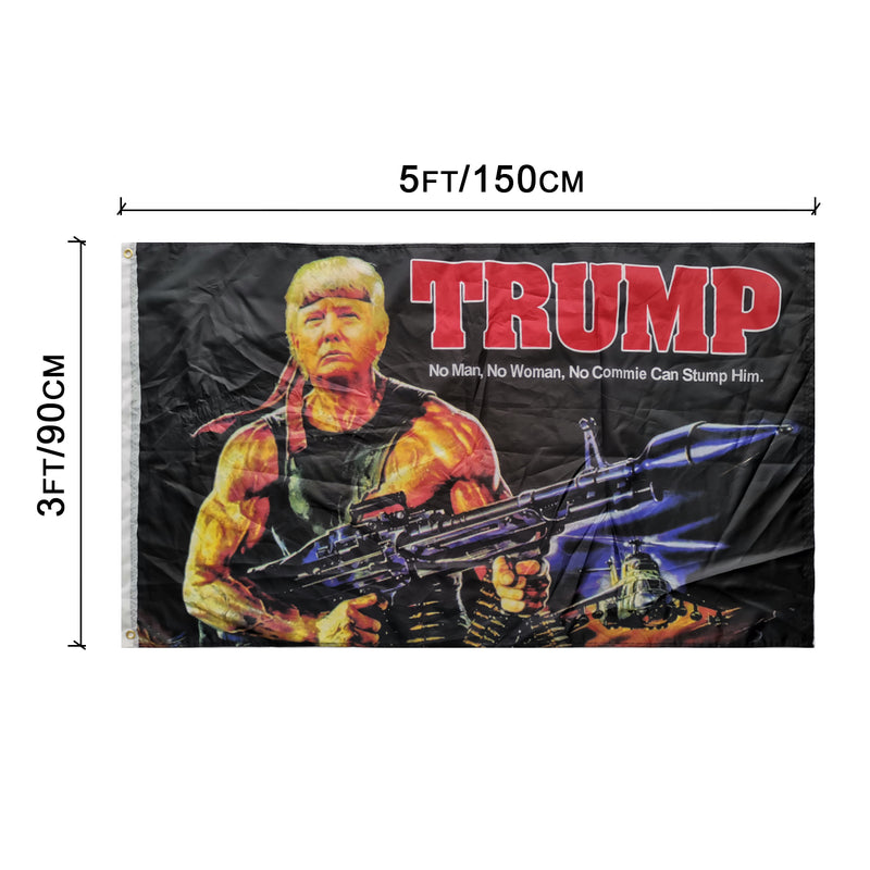 Trump Bazooka Warrior No Commie Flag 3x5 feet 68D Rough Tex ®