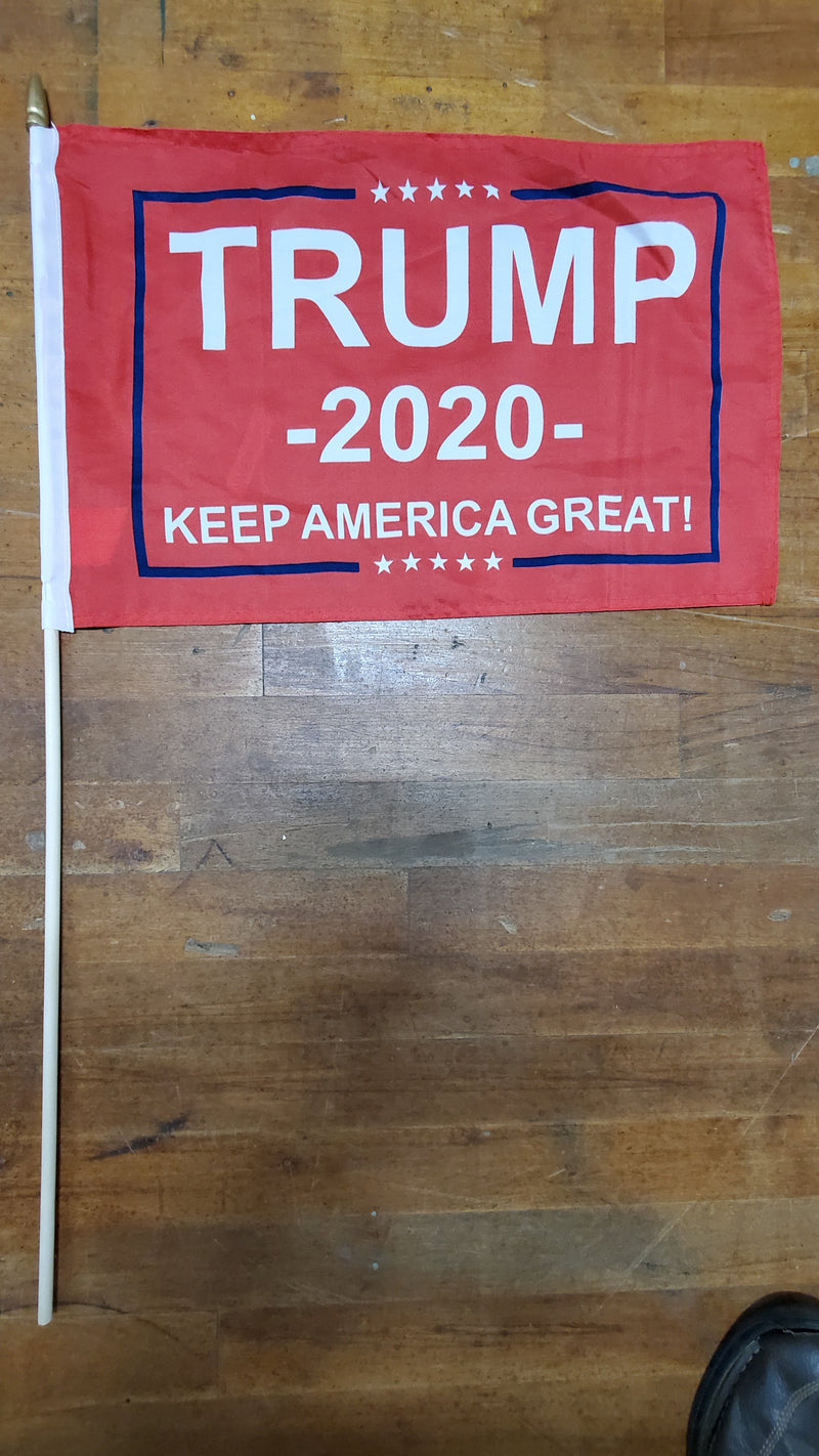 Stick Flags Red Trump 2020 KEEP AMERICA GREAT! - 12x18 Rough Tex ®