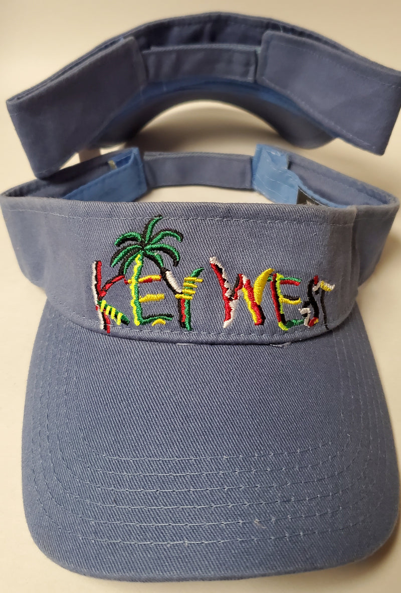 Key West Blue With Palm Trees - Visor