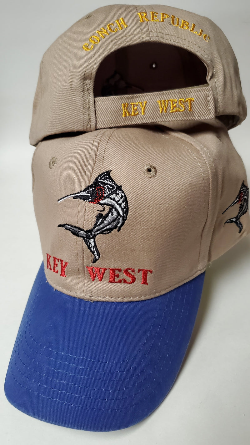 Key West Marlin Khaki & Navy Cap