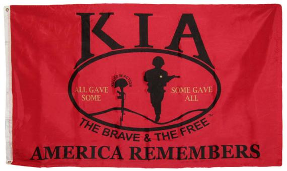 KIA America Remembers Red 3'x5' Flag ROUGH TEX® 68D Nylon