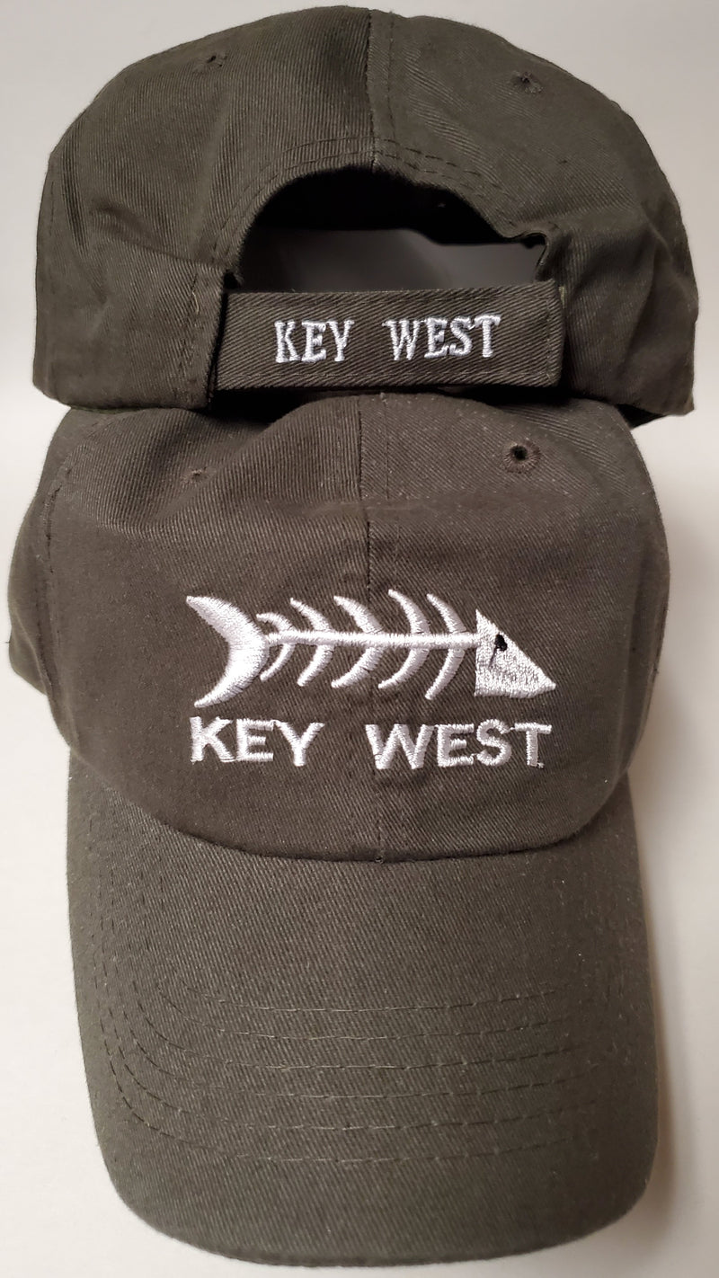 Key West Fishbones Dark Olive Green - Cap