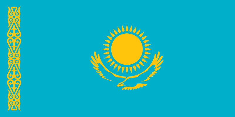 Kazakhstan 12"x18" Double Sided Flag With Grommets ROUGH TEX® 100D