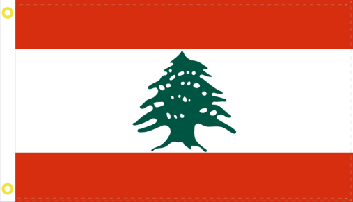 Lebanon 12''x18'' Nylon Stick Flags Rough Tex ®68D