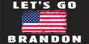 Let's Go U.S.A. Brandon USA Vintage American Flag Official Black Bumper Stickers Wholesale Pack of 50 (3.75"x7.5") TRUMP