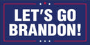 Let's Go Brandon Bumper Sticker Basic Blue Three Stars Official American Made Wholesale Pack of 50 (3.75"x7.5") TRUMP LGB FJB