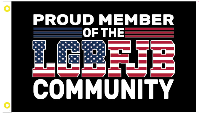 Proud Member of the LGB FJB Community 2'x3' Double Sided Flag ROUGH TEX® 100D