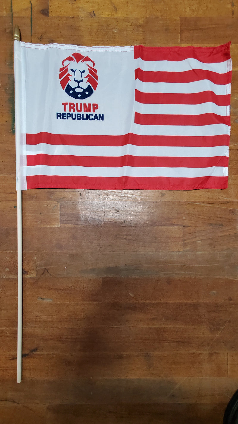 Assorted Trump Design Stick Flags Starter Pack- 12''X18''