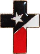 Texas Christian Cross Cloisonne Hat & Lapel Pin American Texan