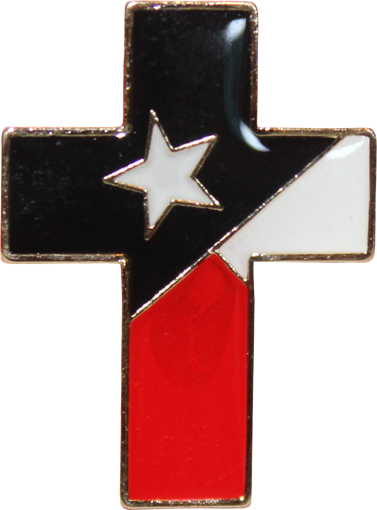 Texas Christian Cross Cloisonne Hat & Lapel Pin American Texan