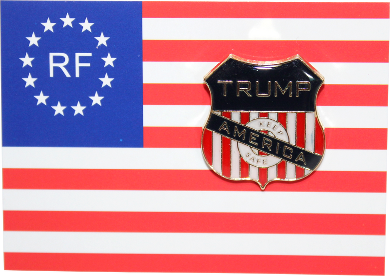 Trump America Shield Lapel Pin Keep America Safe USA