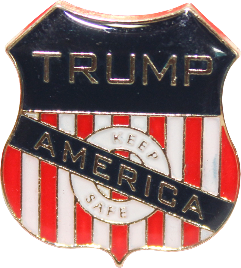 Trump America Shield Lapel Pin Keep America Safe USA