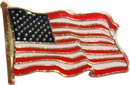 Waving American USA Flag Cloisonné Hat & Lapel Pin II