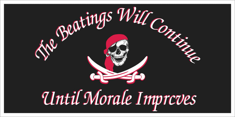 The Beatings Will Continue Until Morale Improves Jolly Roger Pirate Bumper Sticker