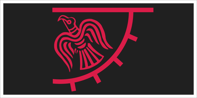 Viking Raven Red & Black Bumper Sticker