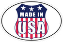 Made In The USA Oval Shield Bumper Sticker
