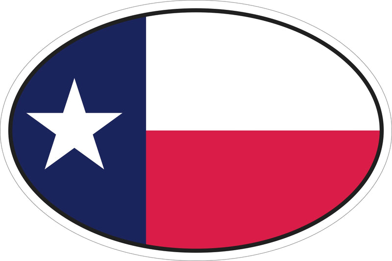 Texas Flag Oval Bumper Sticker