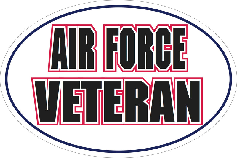Air Force U.S. Military Veteran Oval Bumper Sticker