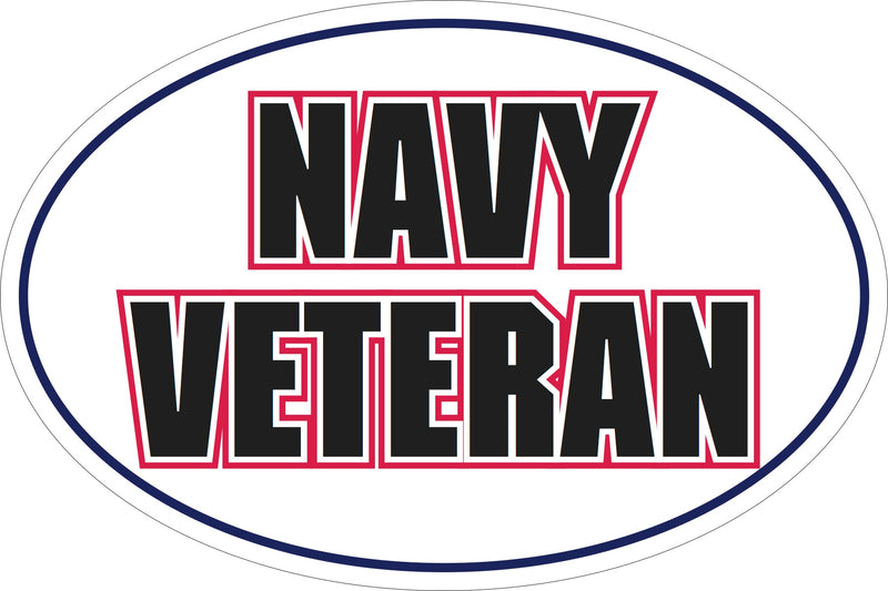 Navy U.S. Military Veteran Oval Bumper Sticker