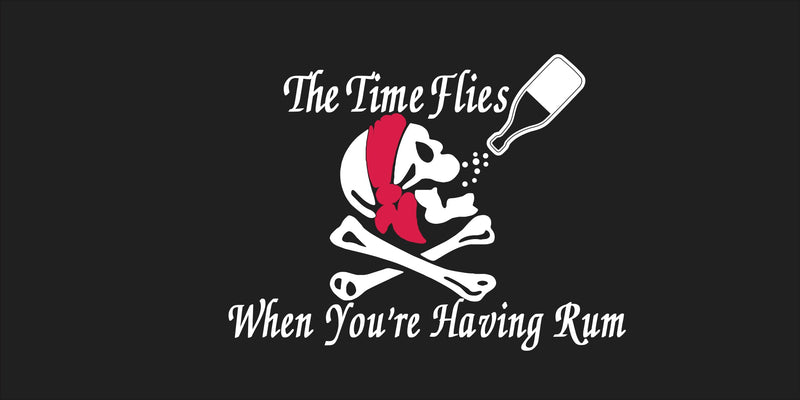 The Time Flies When You're Having Rum Jolly Roger Pirate Bumper Sticker
