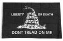 Liberty or Death Rattle Snake Flag 3'x5' 68D Dont Tread on Me blackout