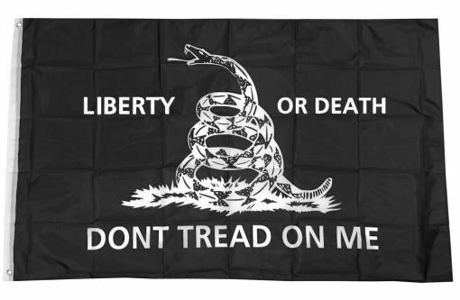 Liberty or Death Rattle Snake Flag 3'x5' 68D Dont Tread on Me blackout