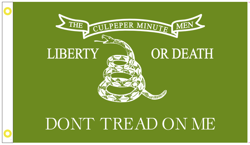 Liberty or Death Don't Tread On Me Green 3'X5' Flag ROUGH TEX® 100D