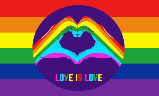 Love is Love Rainbow Heart 3'x5' Flag ROUGH TEX® 68D Nylon