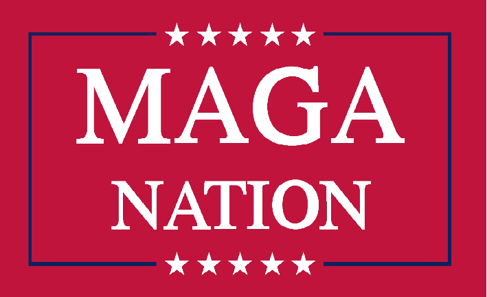 MAGA Nation 12''x18'' Nylon Stick Flags Rough Tex ®68D