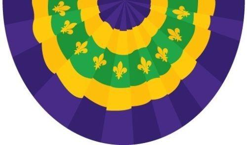 3X5' MARDI GRAS BUNTING 100D Fleur de lis