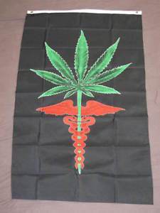 MEDICAL Cannabis FLAG 3'X5' 100D FLAGS BY THE DOZEN WHOLESALE PER DESIGN!