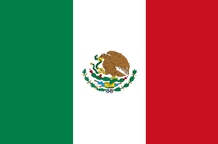 Mexico 12''x18'' Nylon Stick Flags Rough Tex ®68D