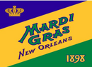 New Orleans Mardi Gras 1898 12"X18" Flag With 30" Stick Flags Rough Tex® 100D
